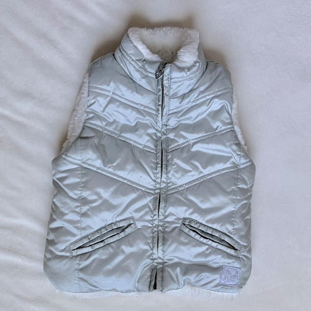 Children's Place Reversible Puffer Vest Silver